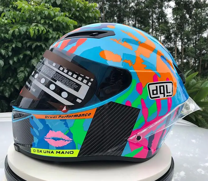 1 Dql moto rcycle misano ручной шлем с черный с козырьком шлем для мотогонок с полным лицом перекрестный большой хвост крыло шлем - Цвет: 1