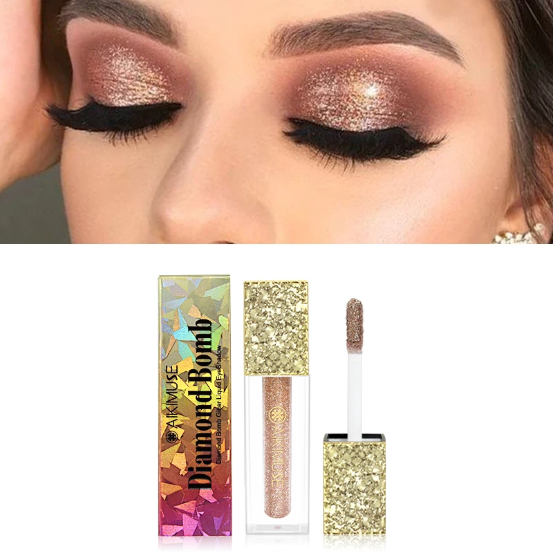 AIKIMUSE Diamond Glitter Eyeshadow Cream Long Lasting Waterproof White Silver Purple With Shiny Flakes Liquid 11146 |