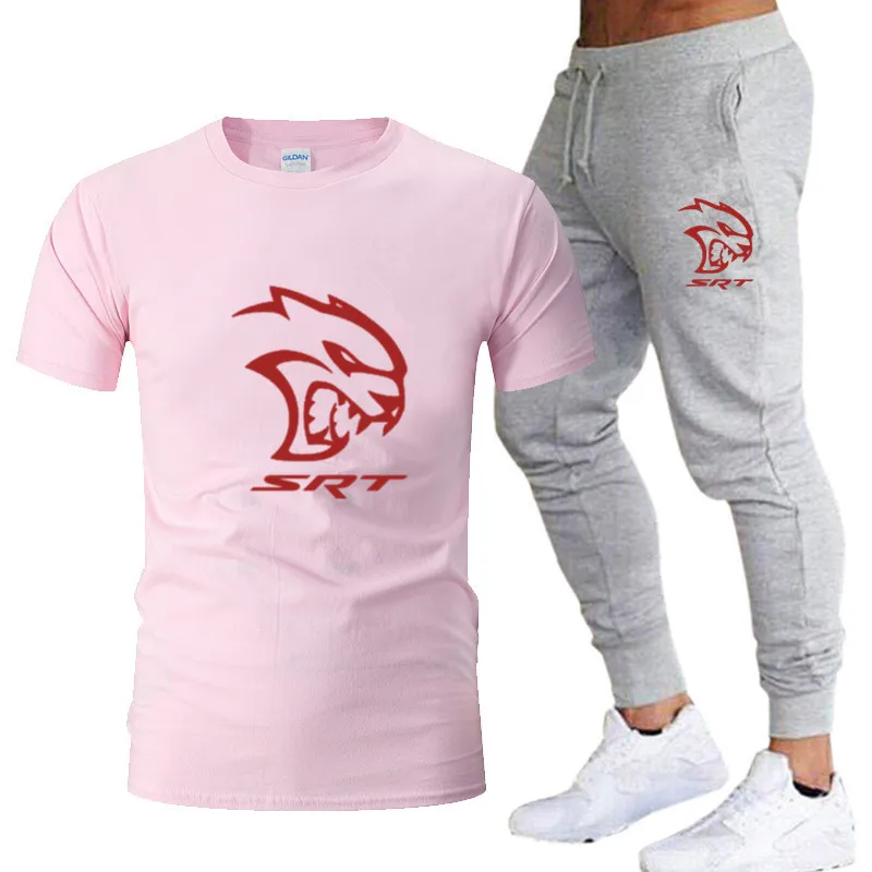 

2021 Fashion Summer New Men's Printed Tattoo Turtleneck Short Sleeve T-shirt + Sports Pants Casual 2 Sets