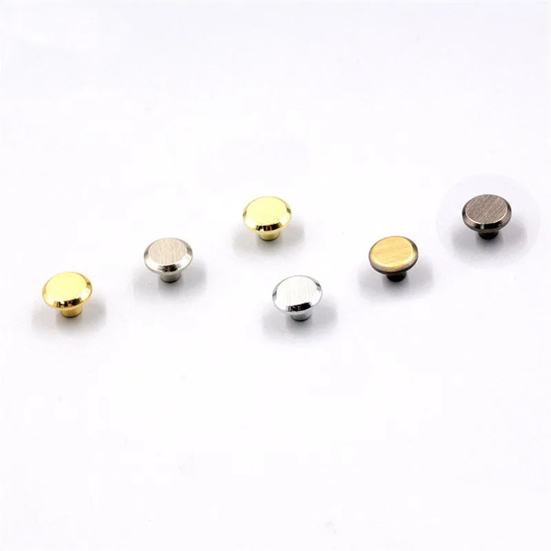 Gold Round Flat Head Chicago Screws Nail Rivets Studs For DIY Art Crafts Belt Strap Fastener Screwback