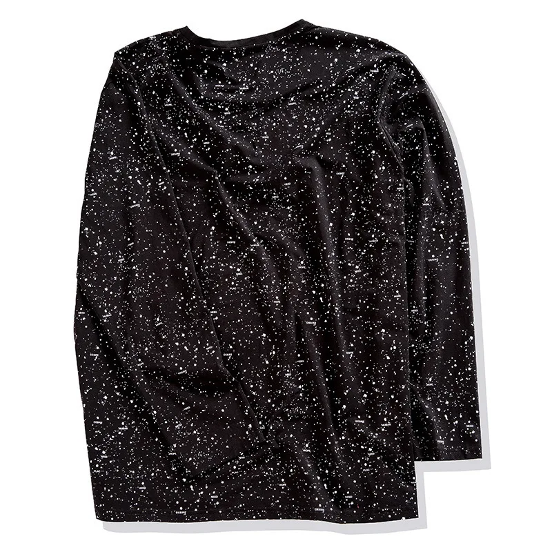 

Plus size long sleeve t-shirt for men 2020 new spring and autumn black dots male bottoming shirt thin cotton 5XL 6XL 7XL T11a