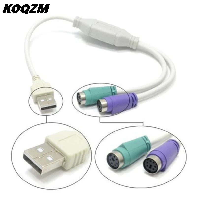 

1pc USB Male to PS2 Female Cable Adapter Converter Use For Keyboard Mouse