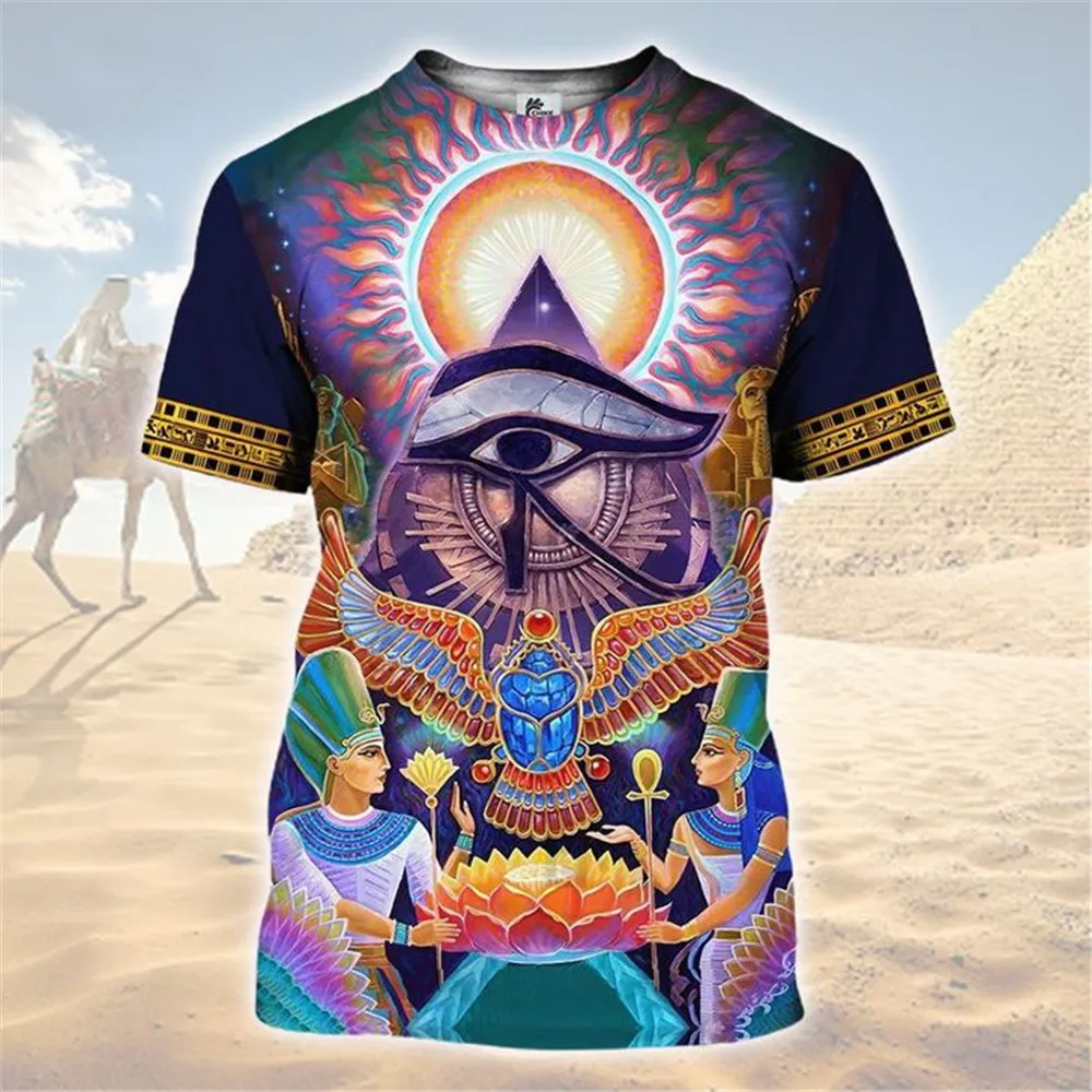 CLOOCL Brand T-shirt Ancient Egypt Gods Goddesses Pharaoh Men T Shirts 3D Print Short Sleeve Gym Tees Unisex Pullover Tops
