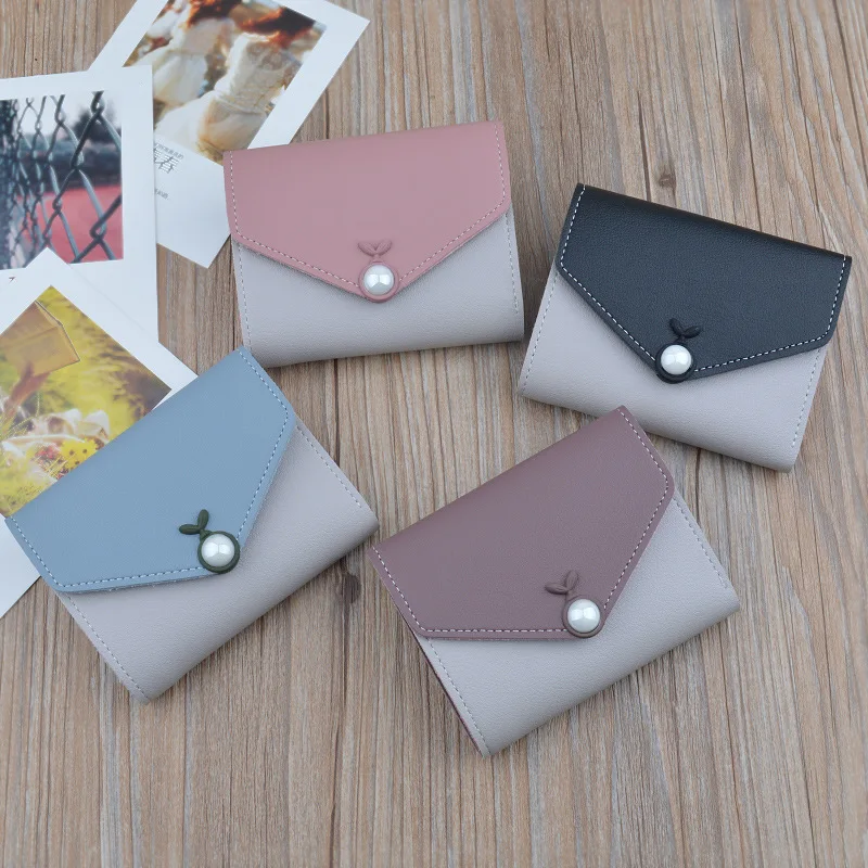 New Leather Wallet Women Ladies Short Hit Color Simple Personality Hand Take Mini Coin Purse | Багаж и сумки