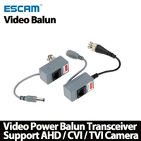 escam 10pcs cctv camera accessories audio video balun transceiver bnc utp rj45 video balun with audio power over cat55e6 cable