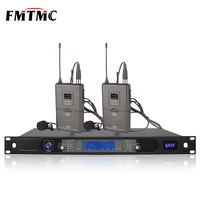 2in1 wireless microphone system u f2000a professional fixed uhf two channels lavalier wireless lapel microphone