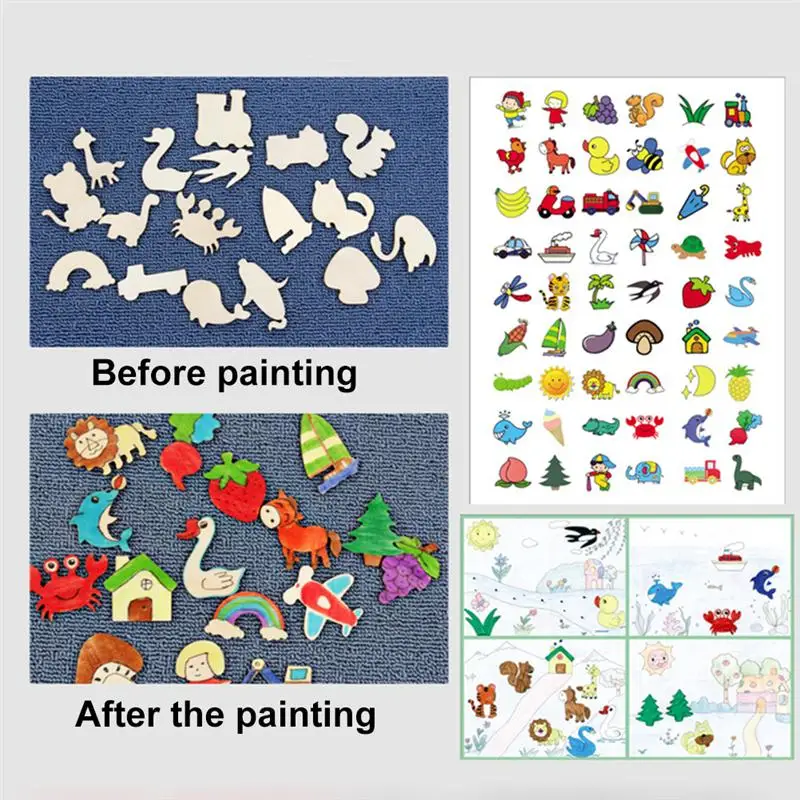 Детский разноцветный трафарет для раннего развития|Книжка-раскраска| |