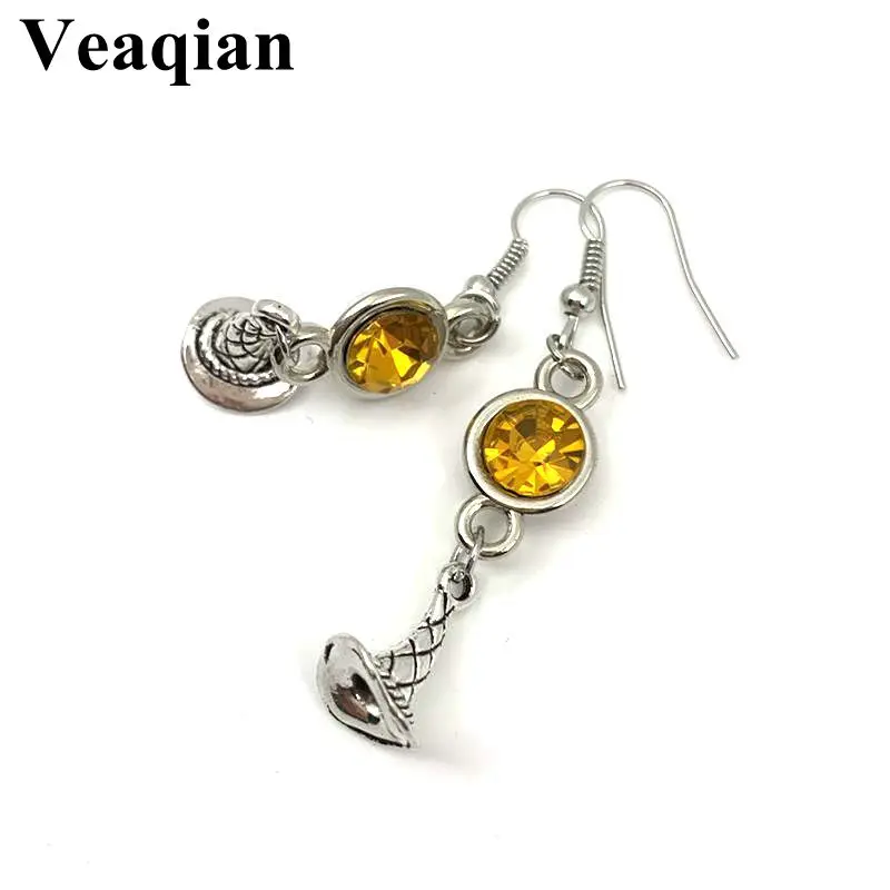 2019/новые очаровательные серьги с камнем-талисманом в виде шляпы ведьмы