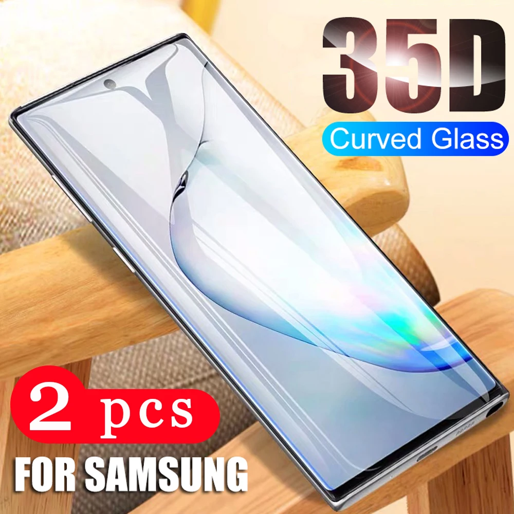 Закаленное стекло для samsung galaxy s20 ultra s10e s10 lite s9 s8 plus s7 edge 2 шт.|Защитные стёкла и