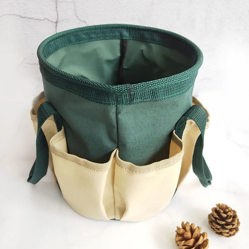 

Garden Tool Bag Gardening Tote Storage Reusable Durable Bucket Pouch With Waterproof Canvas Hand Tool Bag Planting Props Basket