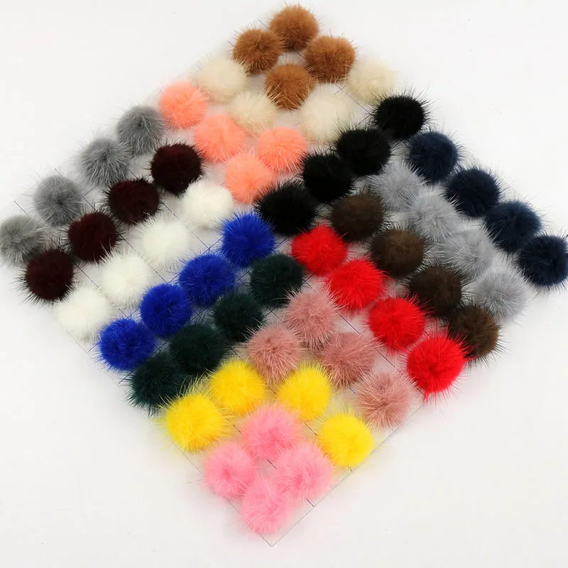 

2PCS 3cm Faux Fur Ball Pom Needlework Pompoms For Women Jewelry Child Winter Hat Cap Shoes Decor High Quality DIY Craft Supplies