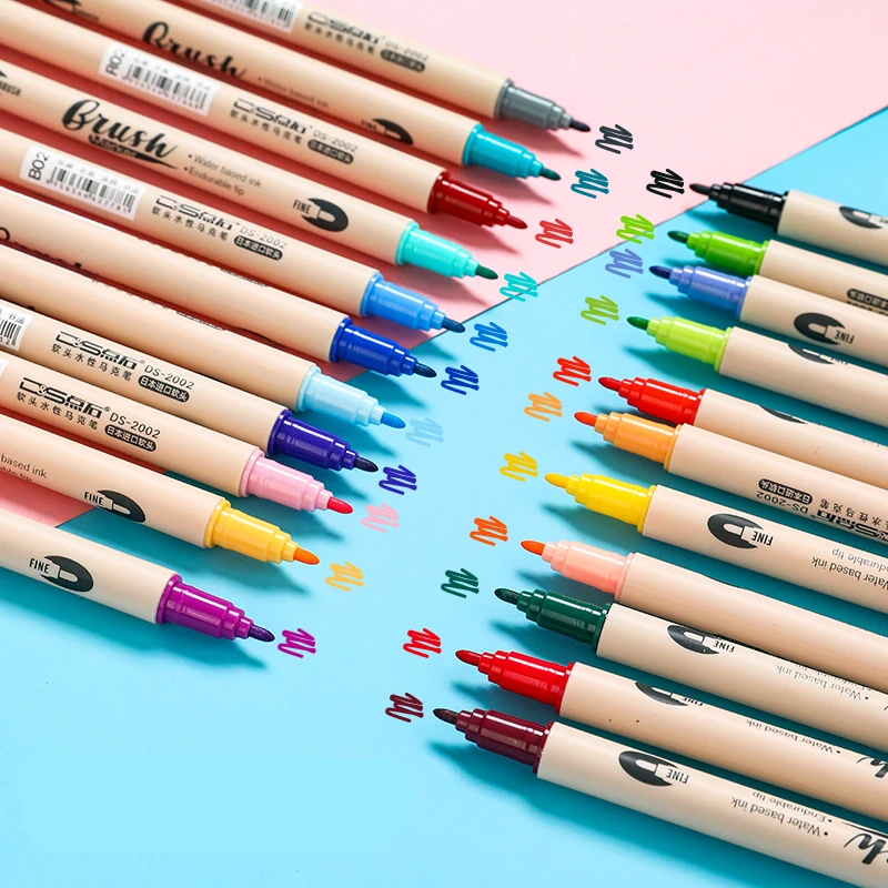 Набор акварельных ручек с кисточкой двусторонних маркеров-кистей для растушевки