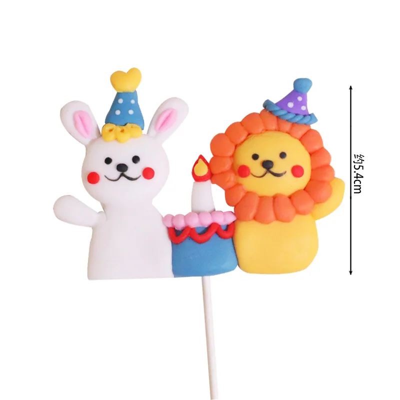 Львиный медвежонок торт декорация свеча с днем рождения, для купания, выпечки, карточки, десертный стол, наряд для вечеринки, украшения, материалы.