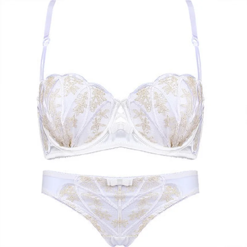 Половина чашки в виде раковины цветочный Embrodiery для нижнего белья собранные