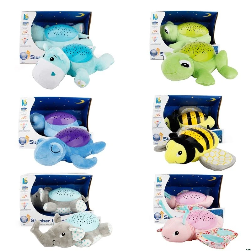 Мультяшная плюшевая кукла Потолочная Звездная Ночная лампа проектор