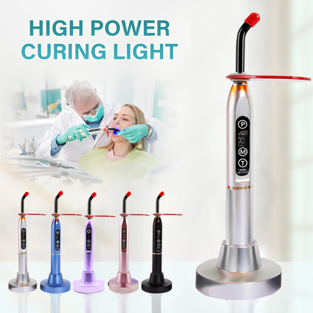 

5W Dental Curing Light Cordless LED Lamp Blue UV Tooth Treatment Machine Metal Handle