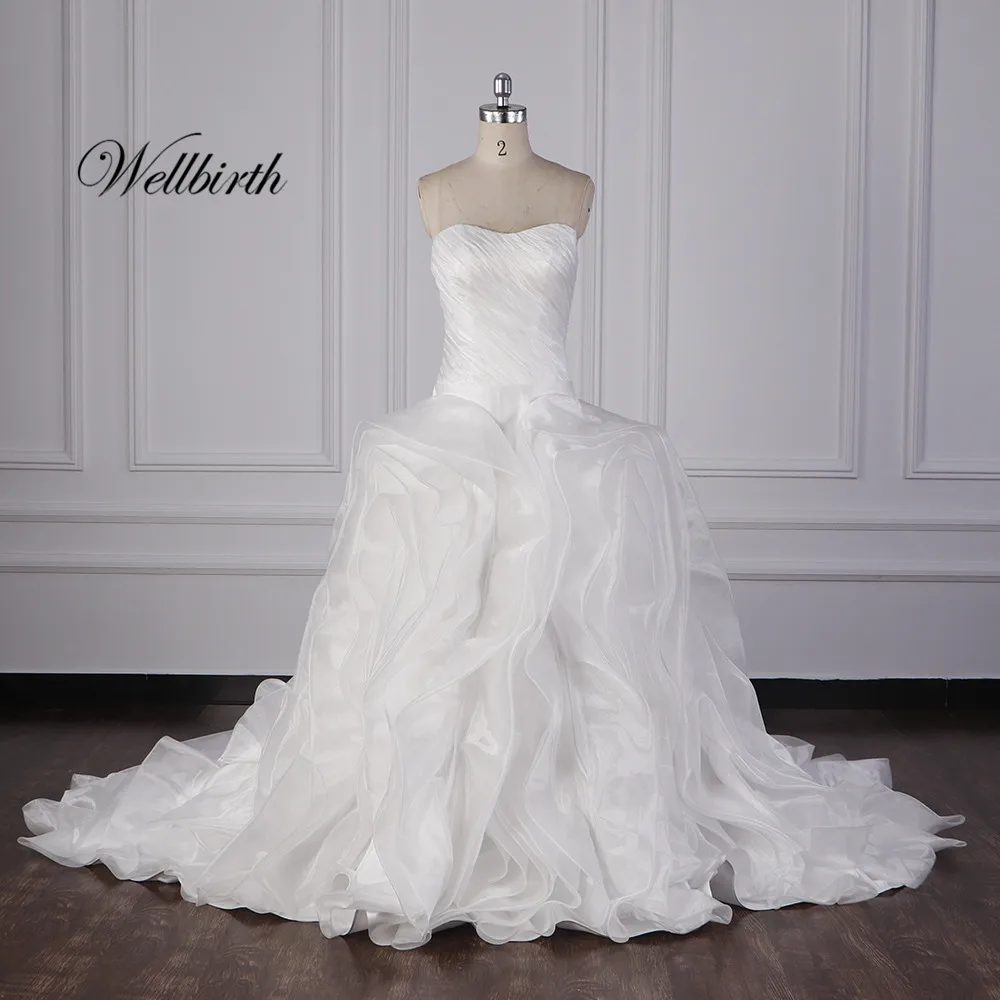 Реальное изображение Wellbirth Vestido de novia милое бальное платье свадебное платье с открытыми плечами свадебное платье js002 - Цвет: picture color