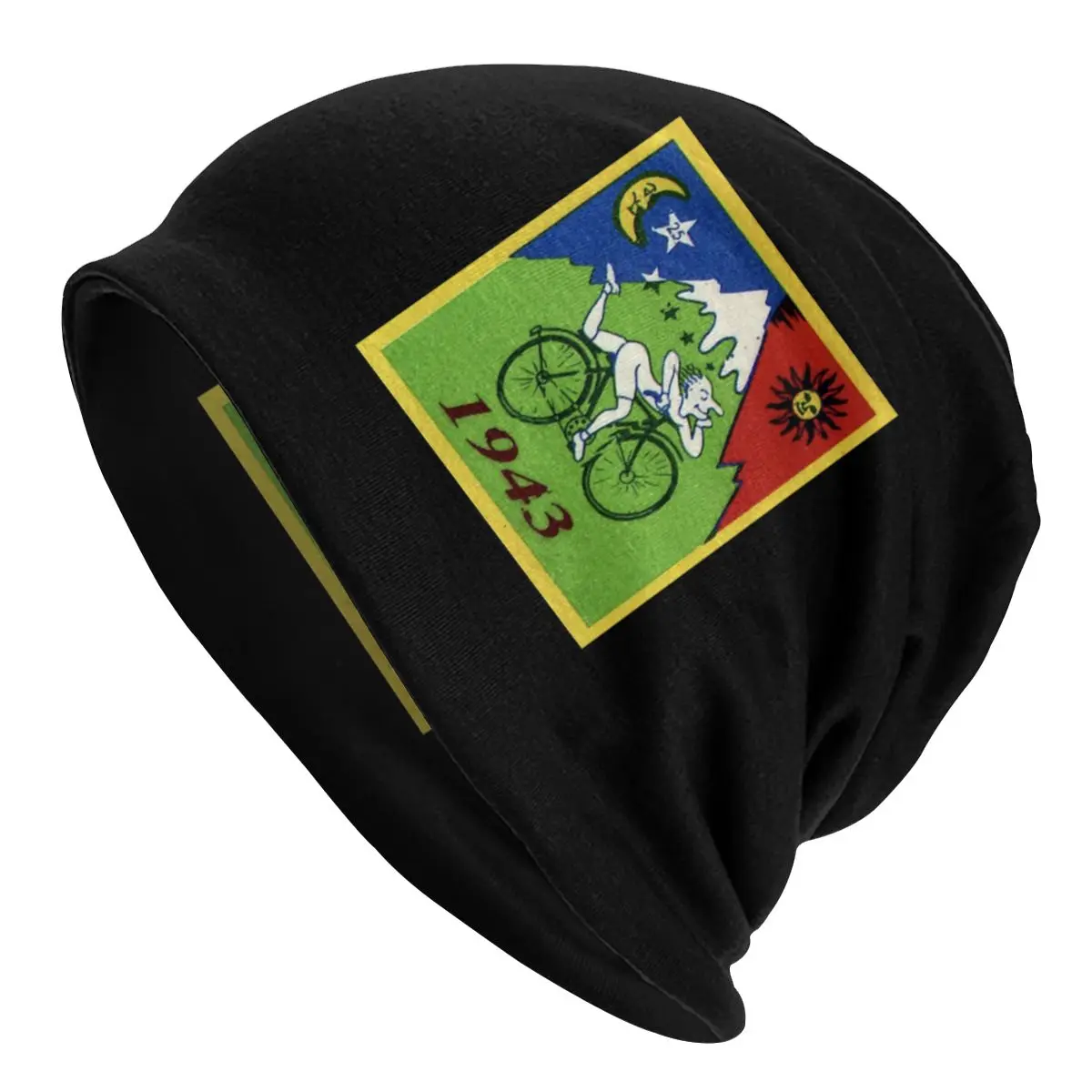 

Albert Hoffman LSD Bicycle Day Skullies Beanies Hats Cool Autumn Winter Unisex Caps Adult Spring Warm Head Wrap Bonnet Knit Hat