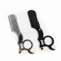 barber razor haircut beard eyebrow shaving tool manual depilation hairdresser cutter holder oil head straight edge steel