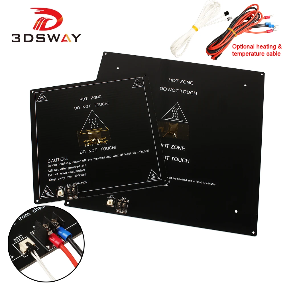 3dsway Запчасти для 3D принтера 3 мм алюминиевая подложка Горячая кровать MK2a 220*220 310*310