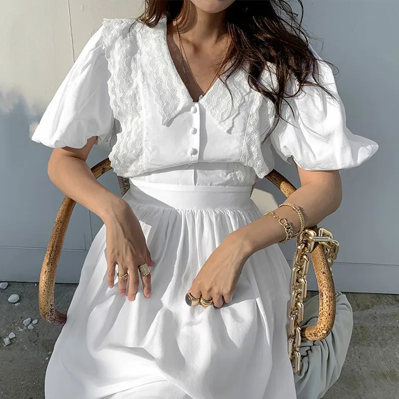 [EWQ] 2020 новое летнее платье для женщин винтажное Повседневное подиума корейское