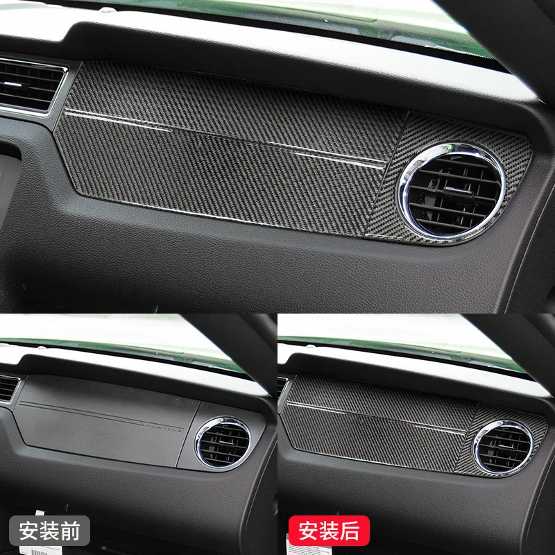 

For Ford Mustang 09-13 Real Carbon Fiber Other Interior Accessories Passenger Dashboard Frame Trim Stickers Car Stylying