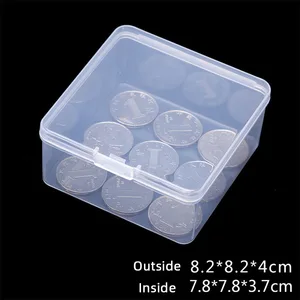 8 см квадратная полипропиленовая пластиковая коробка полупрозрачная винтовая фотография Кол-во 1 шт.