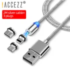 ! Магнитный кабель ACCEZZ, Прямая поставка, кабель Micro USB Type C для Apple iPhone XS MAX XR 8, магнитный кабель для быстрой зарядки телефонов Android