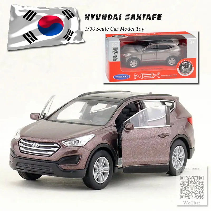 5 шт./лот оптовая продажа модель автомобиля WELLY масштаба 1/36 игрушки Hyundai Santafe литая