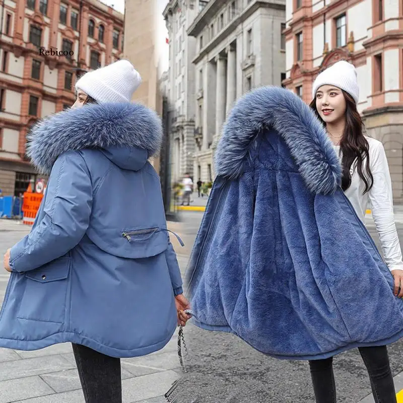

2020 New Winter Jacket Women Cotton Coat Female Thick Warm Casual Parka Winter Clothes Fur Parkas Hooded Overcoat Mujer