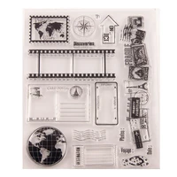 travel journey clear stamps transparent silicone stamp for diy scrapbooking paper card craft tools