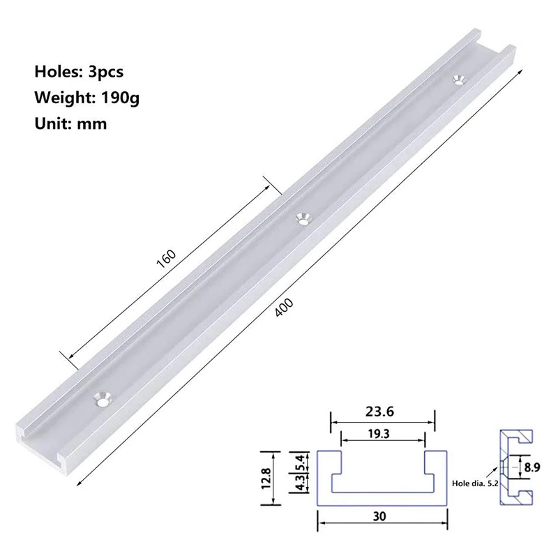

HOT-2Pcs T Track Miter Track Jig Fixture Slot and 2Pcs Metal Quick Acting Hold Down Clamp Set