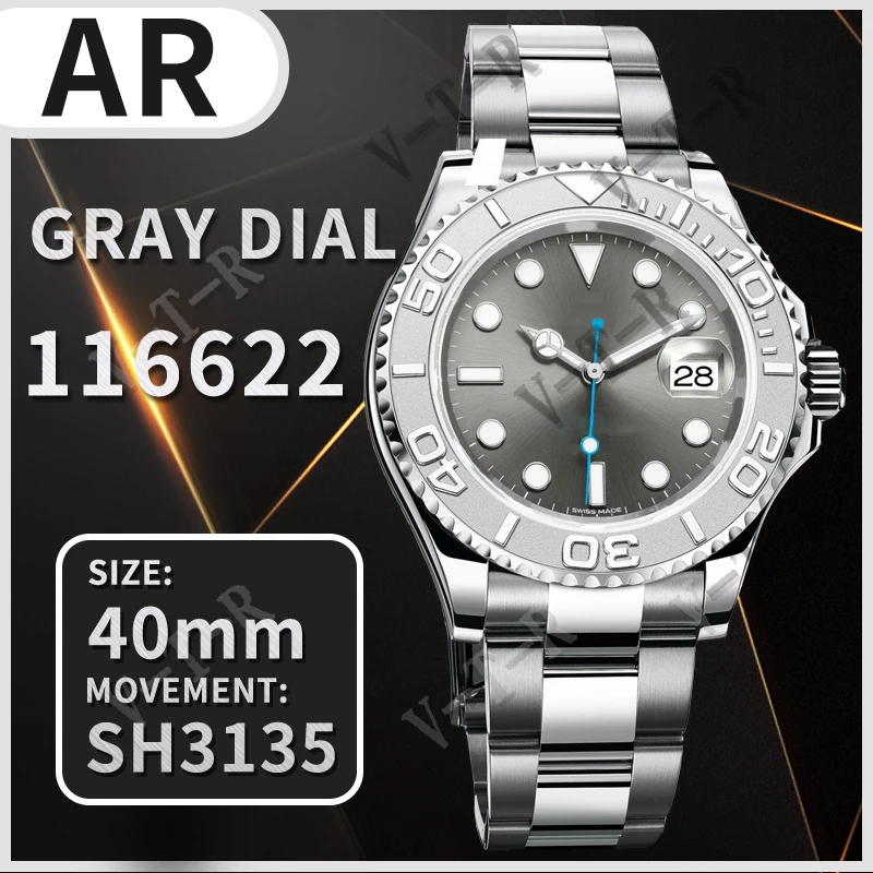 

Watch Men's Mechanical Yacht-Master 116622 ARF 1:1 Best Edition 904L Steel Gray Dial on SS Bracelet A2824/SH3135 movement01