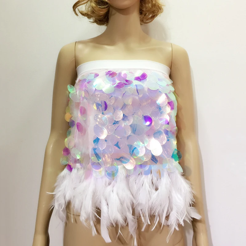 Блестящая голографическая юбка с блестками эластичная резинка на талии пэтчворк