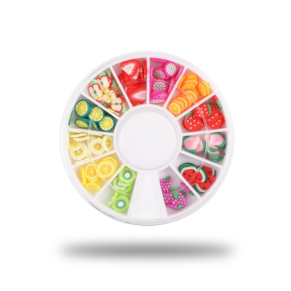 

12 Colors Polymer Clay Fruit Slices For Nail Art Charm Filler For DIY Slime Accessories Supplies Decoration Charm Craft Toys