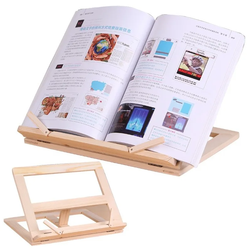 

Wooden Reading Book Support Stand Lectern Wood Tablet PC Bookends Bracket MJ904