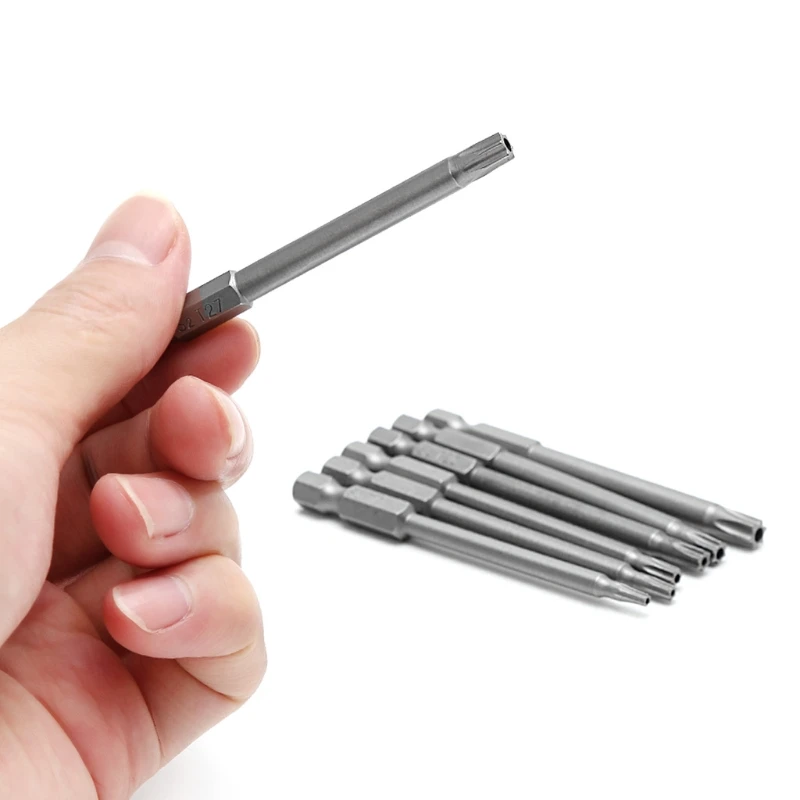 

7pcs/set High Precision 75mm T8-T30 Magnetic Torx Screwdriver Bit 1/4 Hex Shank