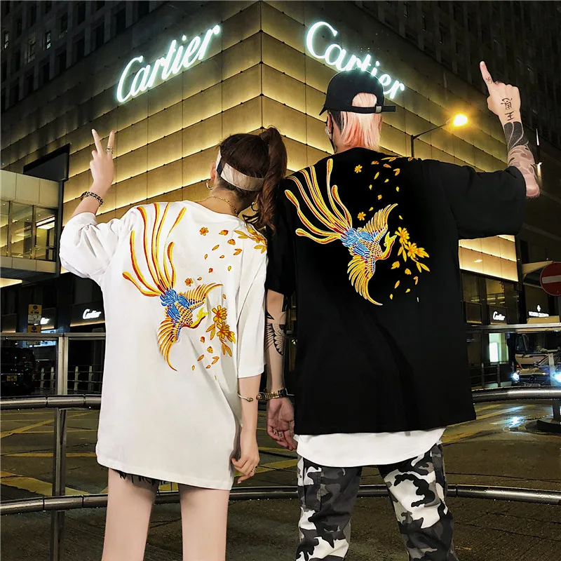 Модная китайская уличная одежда с вышивкой Феникса Высококачественная Мужская