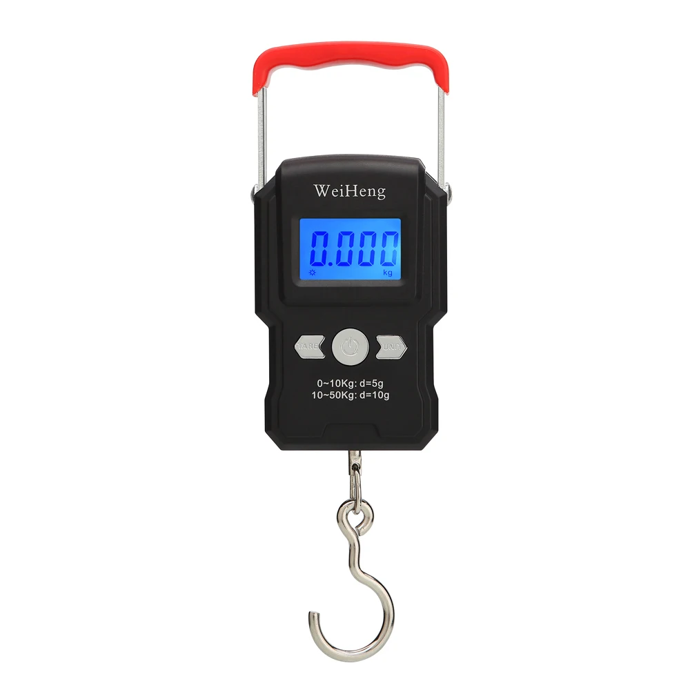 

110lb/50kg Electronic Digital Fishing Scale Backlit LCD Display Fishing Scale with Hanging Hook Fishing Gear Digital Scale