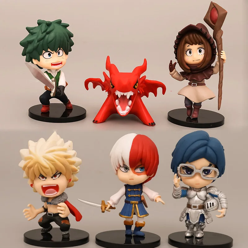 Экшн-игрушка 6 шт./компл. My Hero actoria Model toys DEKU Iida Tenya OCHACO URARAKA меч онлайн мировая версия