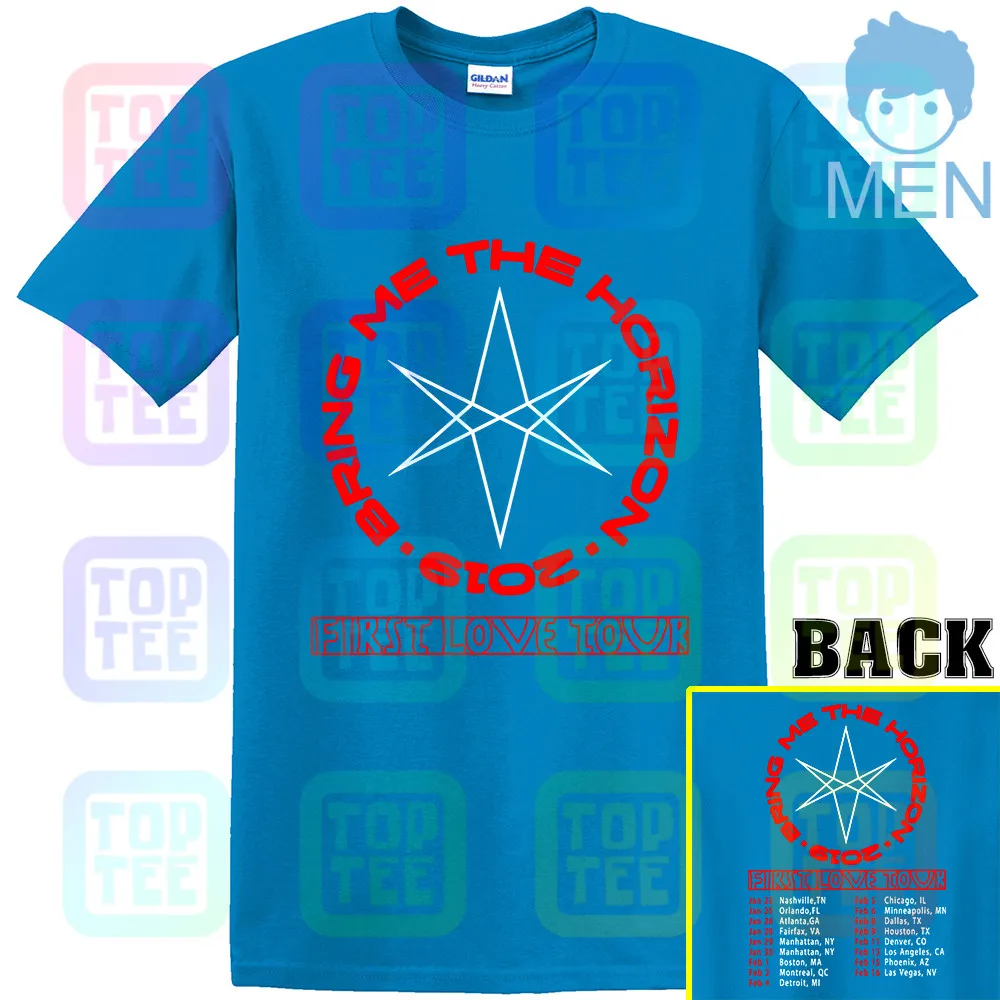 Королевский синий Редкие товары Bring Me the Horizon First Love tour футболка S-3XL - Цвет: Королевский синий