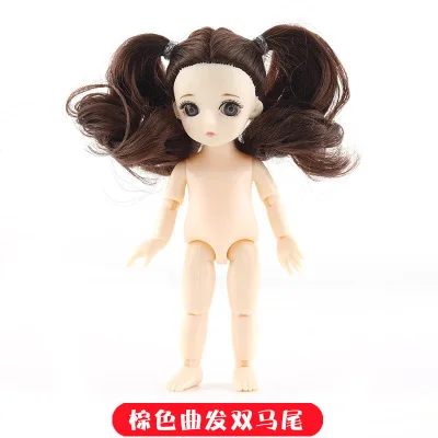Brown double horseta 13 подвижных шарнирных 15 см 1/12 BJD куклы игрушки BJD Детская кукла Обнаженная Женская мода тела Куклы Игрушки для девочек подарок нормальная кожа - Цвет: Brown double horseta