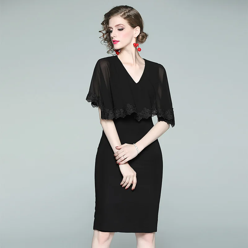 2019 осеннее новое модное платье для женщин с v образным вырезом тонкое шелковое