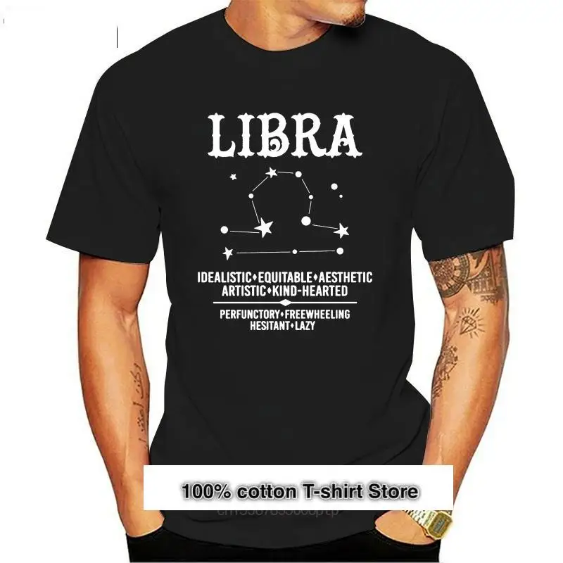 

Camiseta с принтом в 3D для мужчин, хлопковая рубашка, с символом Зодиака Весы, с характеристиками