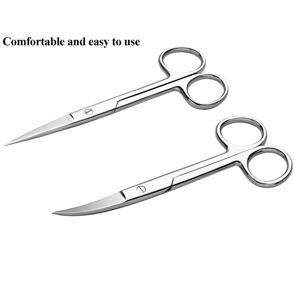 

5 pcs Animal Veterinary Vet Medical Stainless Steel Surgical Scissors Straight curved Tip Scissors Farming Tools