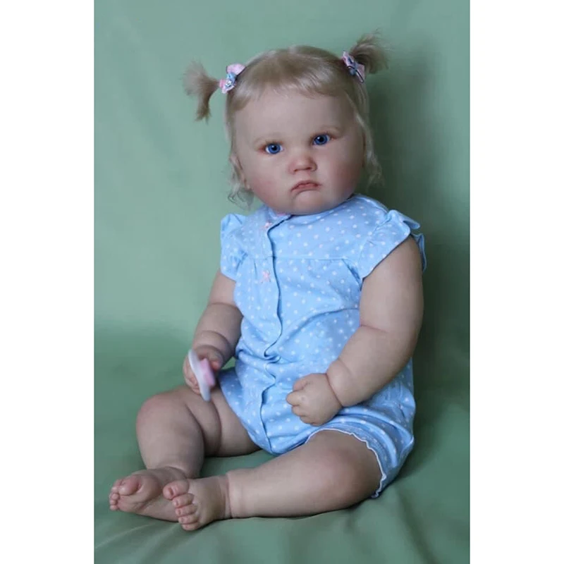 

60CM Reborn Baby Doll Charlotte Princess Cute Baby Girl with Hand-Rooted Hair Handmade Art Doll Bebe Reborn