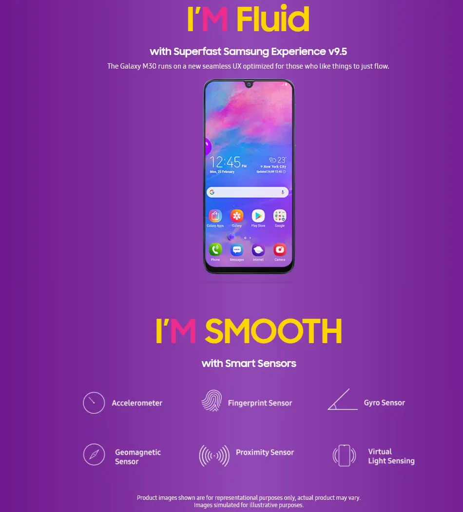 Совершенно глобальный samsung Galaxy M30 M305F/DS мобильный телефон с двумя sim-картами 5000 мАч 6," Exynos 7904 4 Гб 64 ГБ 3 тыловая камера 4G смартфон