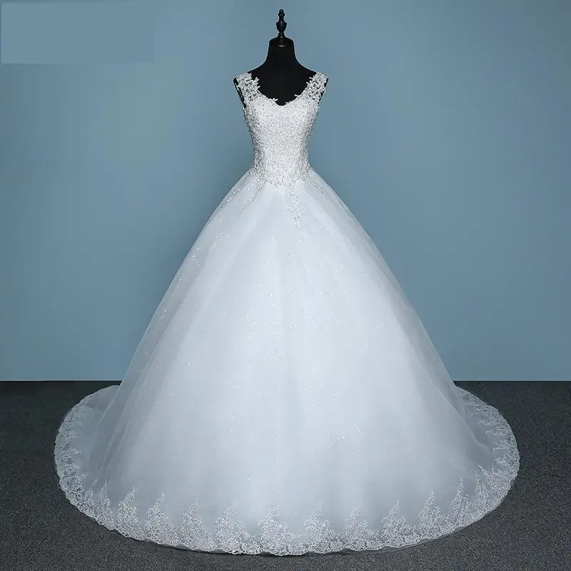 Женское свадебное платье из органзы и тюля с вышивкой v образным вырезом