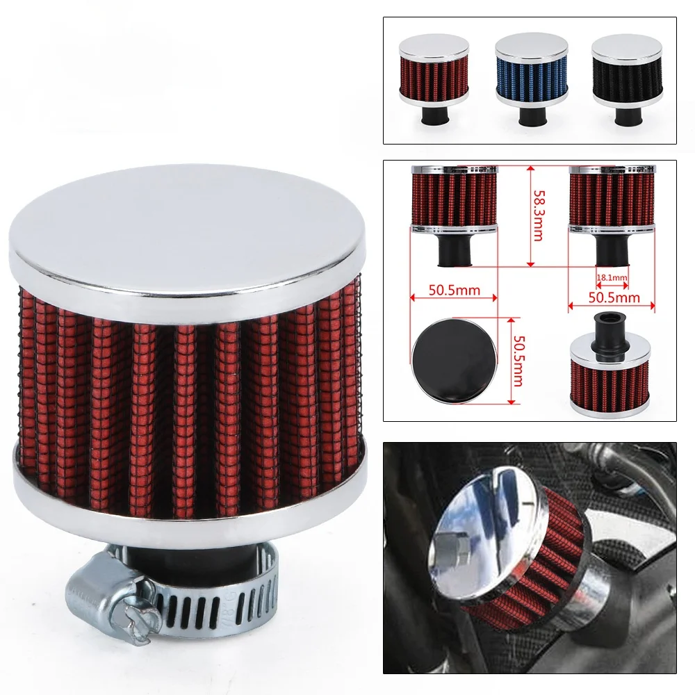 

Universal 12mm Car Air Filter for Motorcycle Cold Air Intake High Flow Crankcase Vent Cover Mini Breather Filters