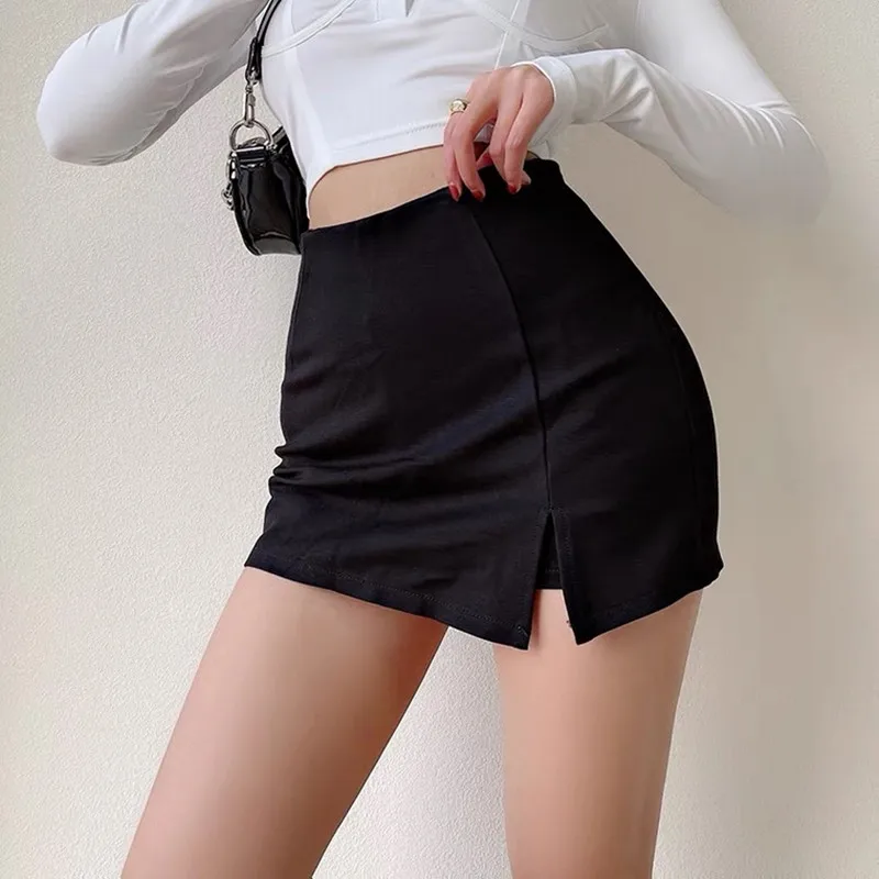 

Summer Mini Skirts Yk2 Clothes Plus Size Slit Black High Waisted Skirt Shorts Plad Faldas De Mujer 90s 2021 New Indie Skirt
